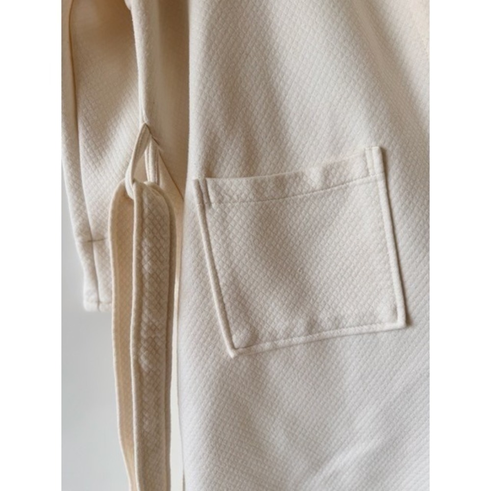 PACT Organic Cotton Longline Bathrobe Ivory | GOTS Certified - Picture 4 of 10